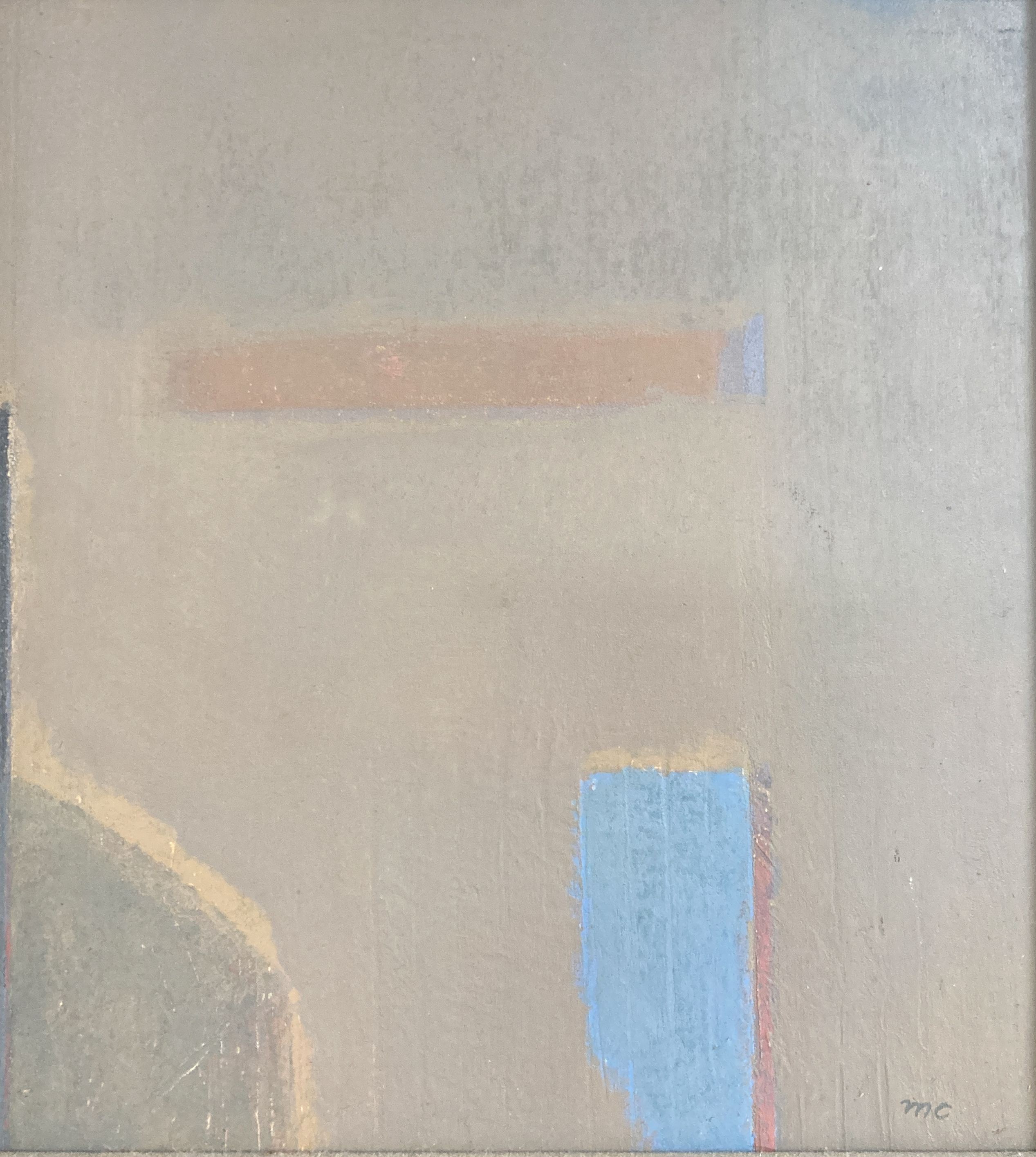 Michael Cooper, NEAC, oil on board, abstract, initialled, 24 x 22cm.